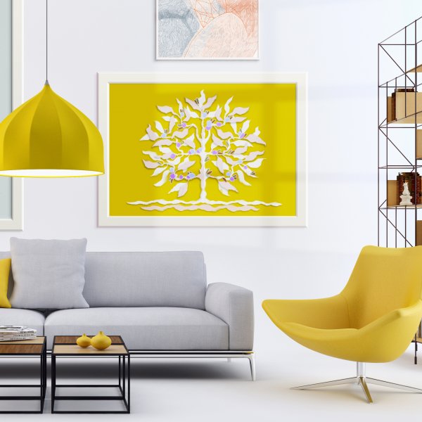 Желтые постеры для интерьера