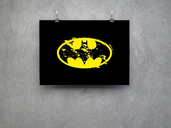 Постер желтый на черном фоне