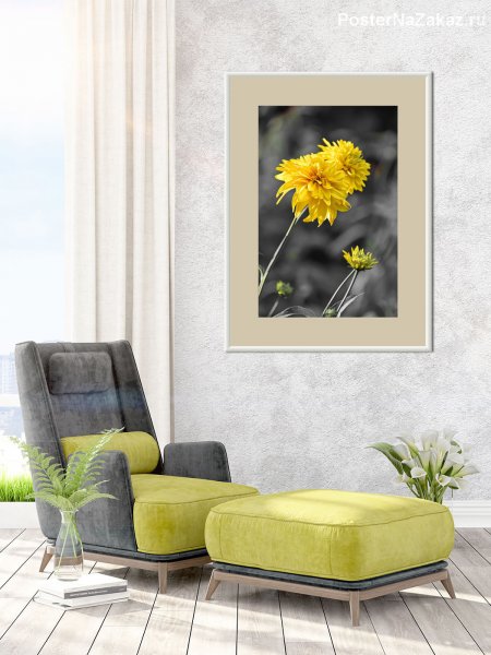 Постеры для интерьера в желтом цвете