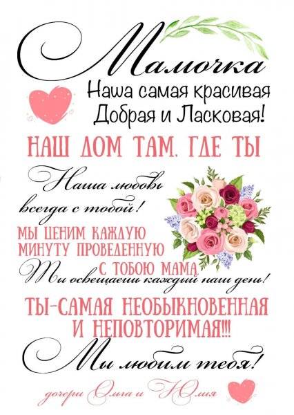 Постер метрика для мамы