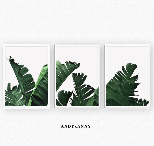 Постер с тропическими листьями Home на печать