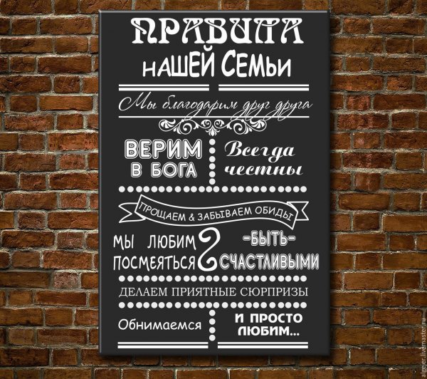 Постер «правила дома»