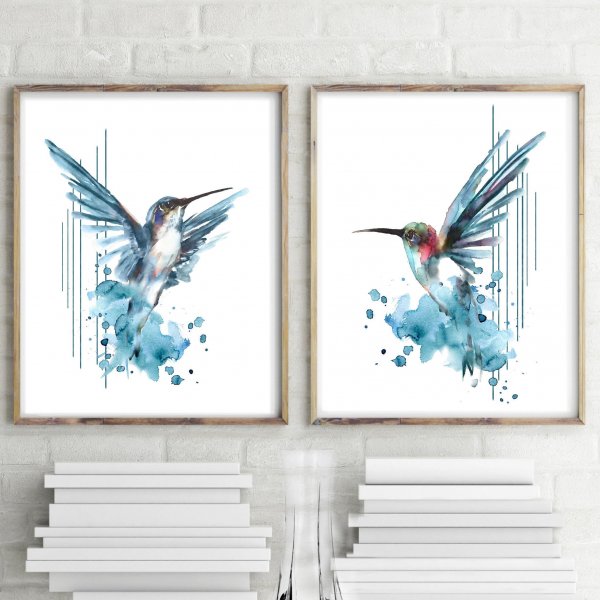 Набор из трех постеров птицы