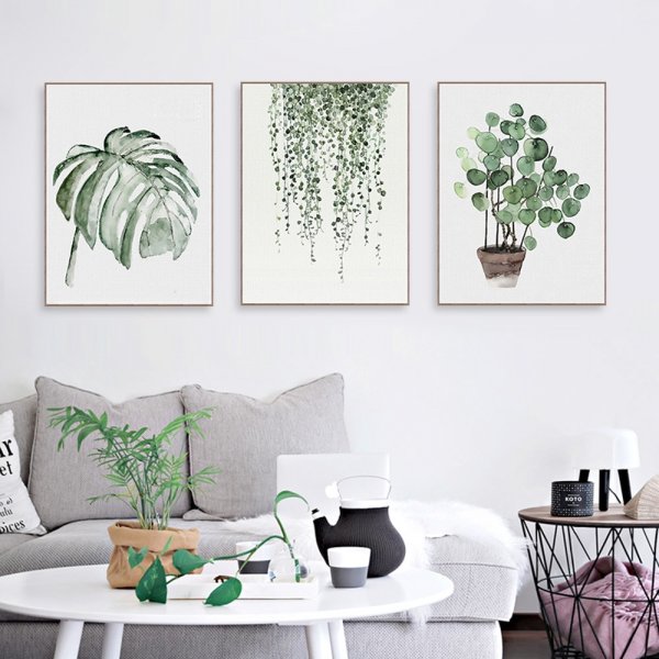 Растительные постеры в интерьере