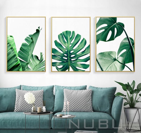 Постеры листья в интерьере