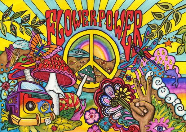 Плакаты в стиле хиппи