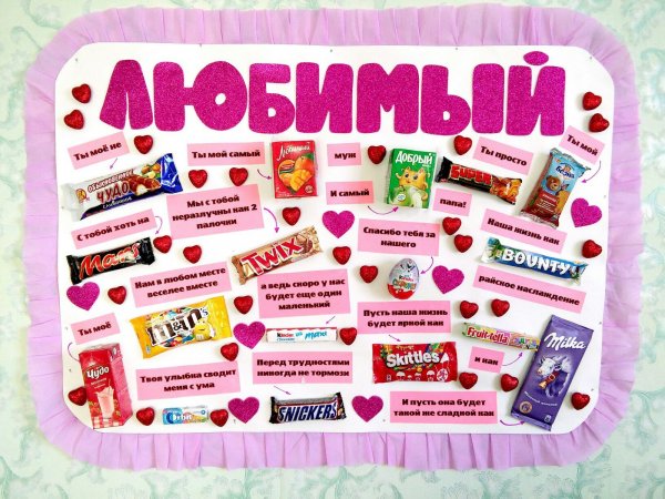 Плакат со сладостями любимому