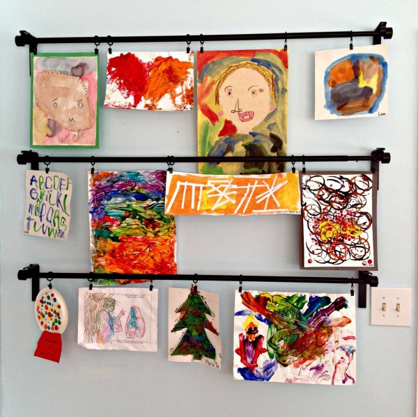 Оформление стены для вывешивания детских работ