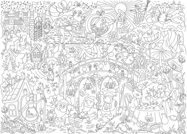 Большой плакат раскраска