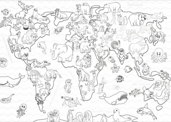 Большая раскраска для детей