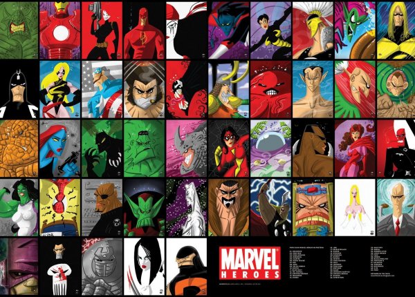 Герои Марвел плакат