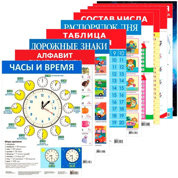 Обучающие плакаты для дошкольников