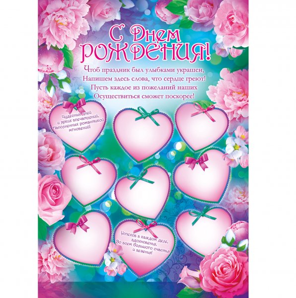 С днем рождения. Плакат