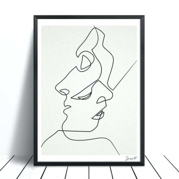 Картины одной линией лица