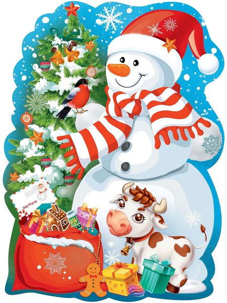 Новогодние открытки со снеговиком