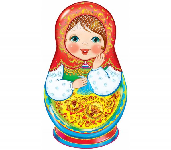 Матрешка на прозрачном фоне