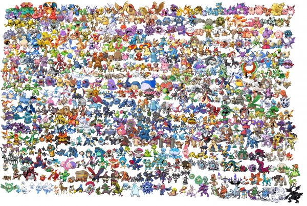 Плакат со всеми покемонами