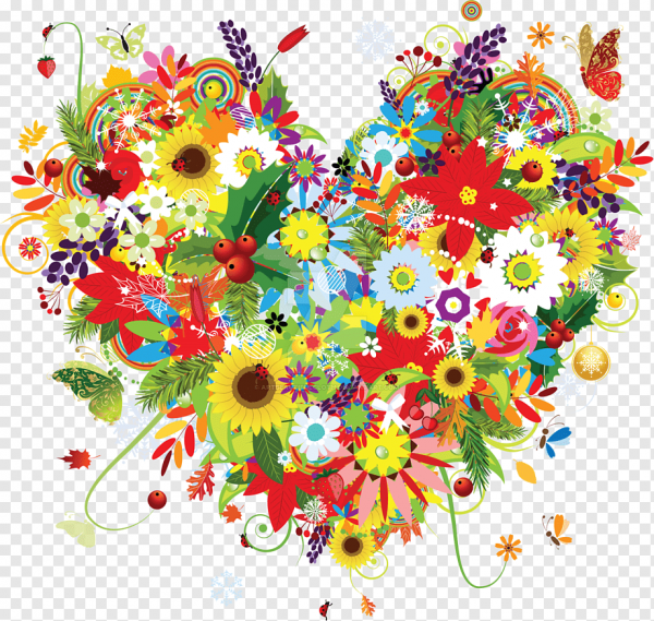 Летние цветы на прозрачном фоне