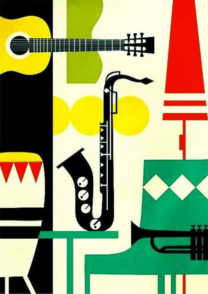 Постеры музыкальные инструменты