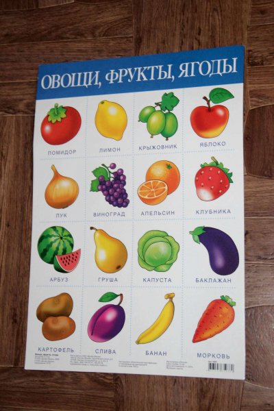 Плакат овощи и фрукты