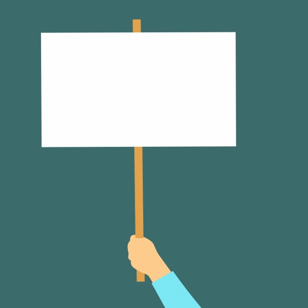 Табличка в руках