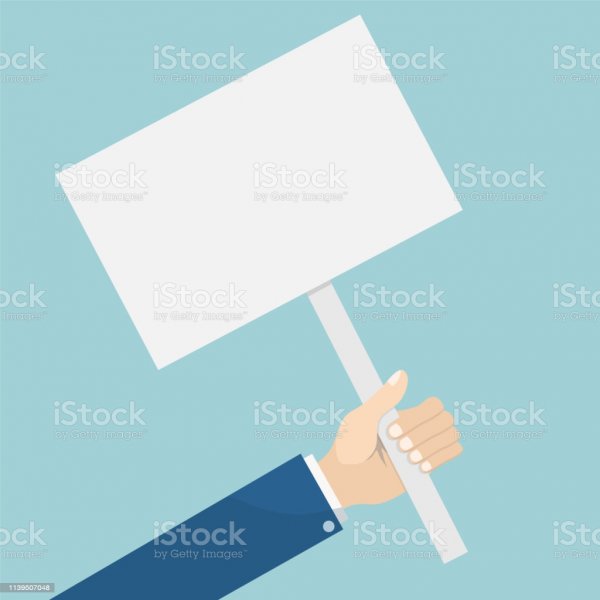 Табличка в руках плакат пустой