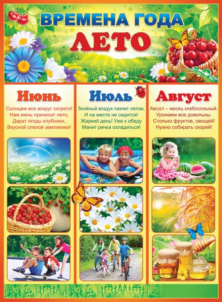 Плакат лето в детском саду
