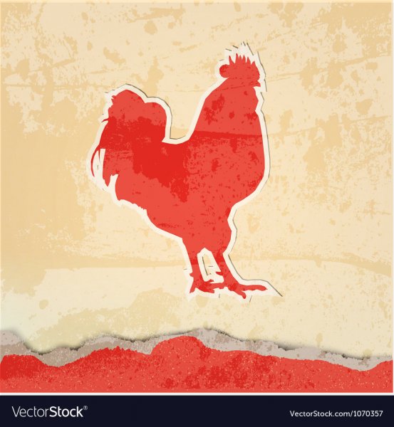 Петух красками для детей