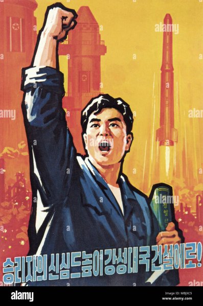Северная Корея плакаты чучхе