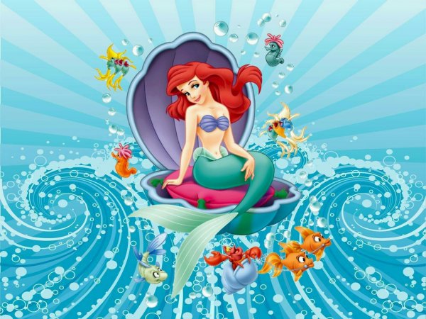 Русалочка Ариэль в ракушке
