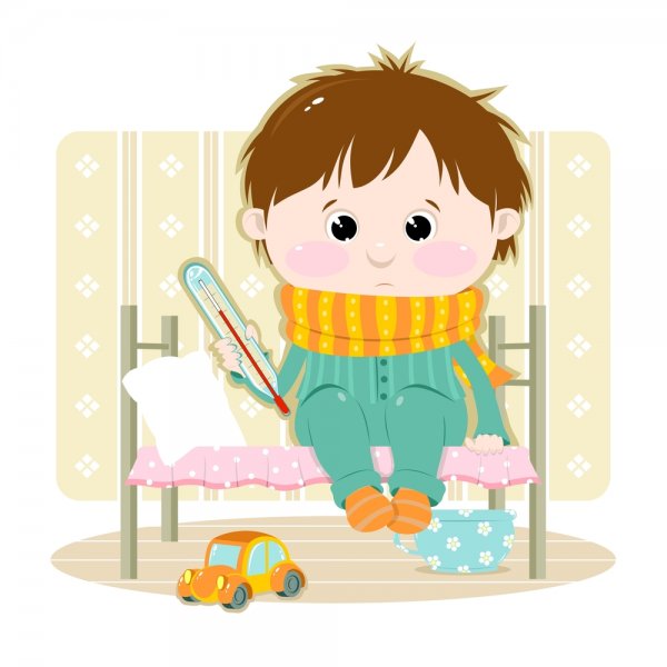 Ребенок болеет иллюстрация