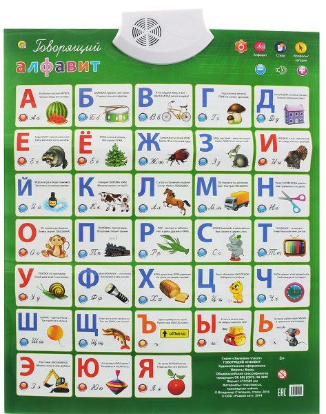 Электронный плакат рыжий кот говорящая Азбука