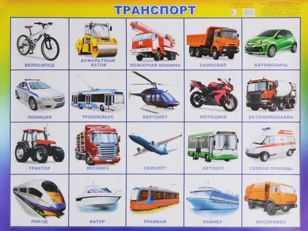 Транспорт карточки для детей