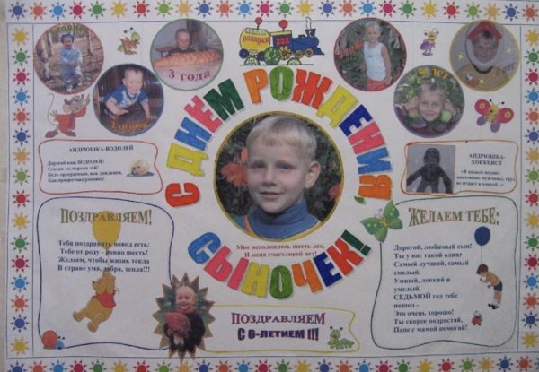 Плакат на день рождения ребенку