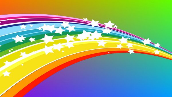 Детский фон с радугой