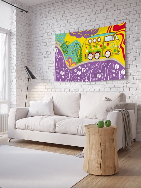 Тканевые постеры на стену в интерьере