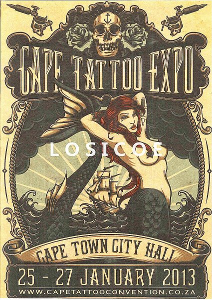 Розовый тату плакат