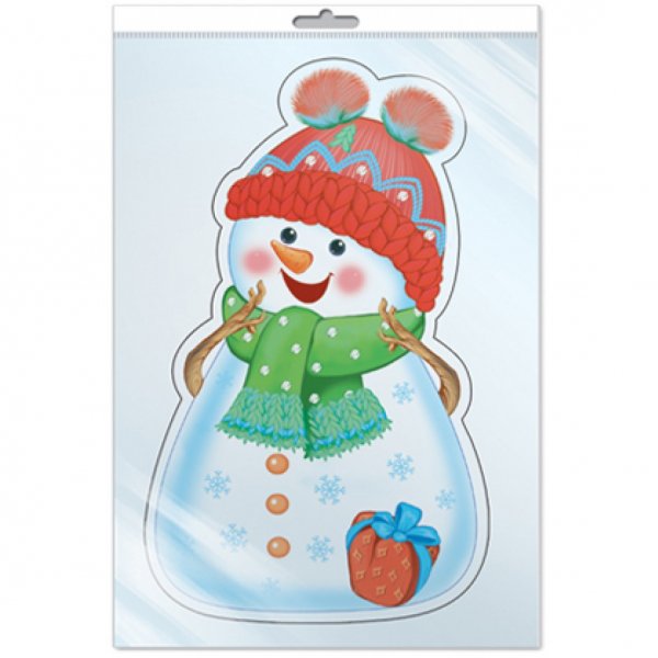 Плакат вырубной Снеговик