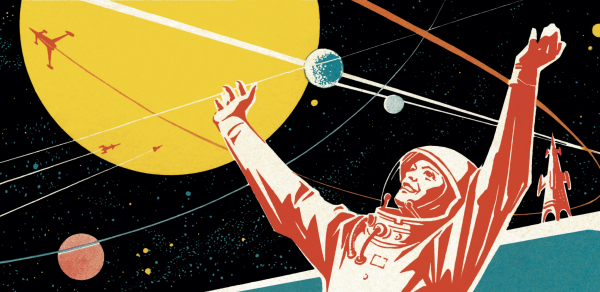 Советские плакаты на тему космоса