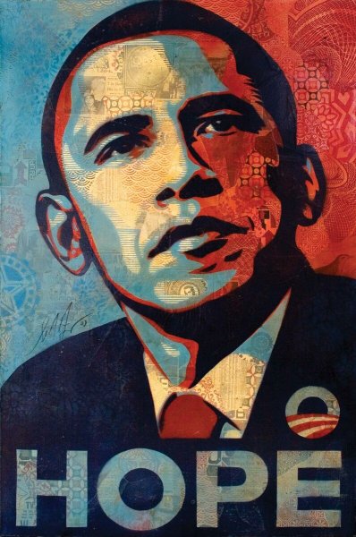 Шепард Фейри Обама hope стиль