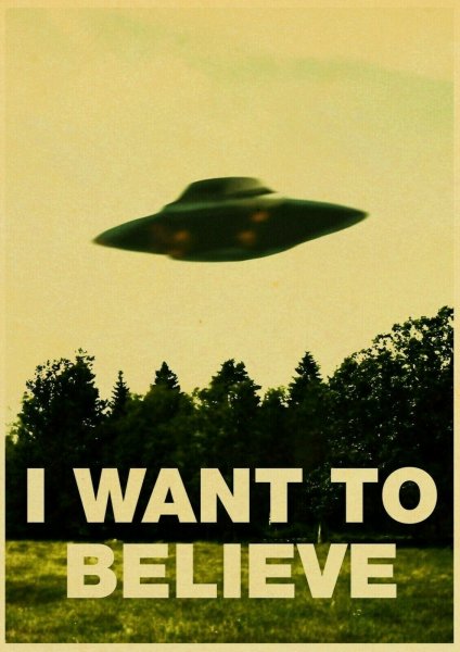 Плакат из секретных материалов i want to believe