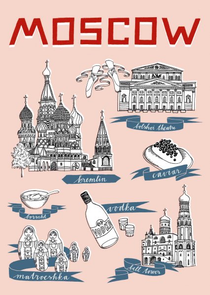 Плакат Москва модный