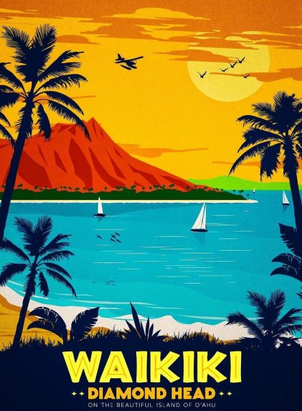 Винтажные постеры Гавайи