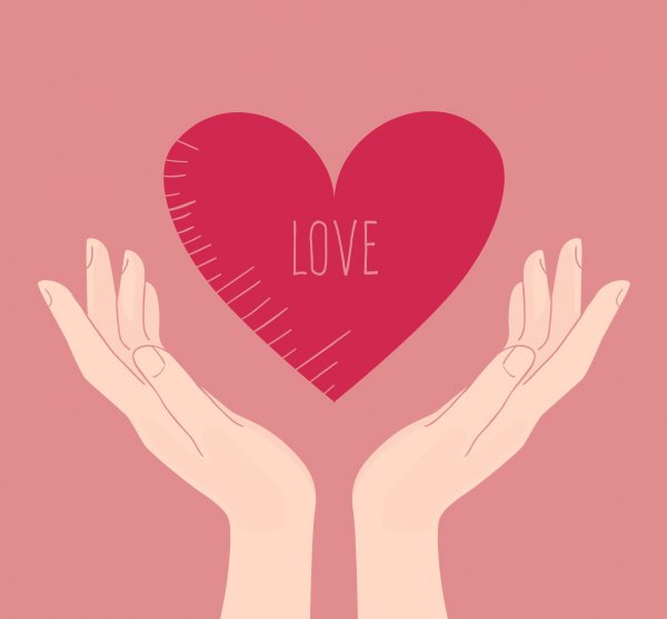 Плакат сердце в руках