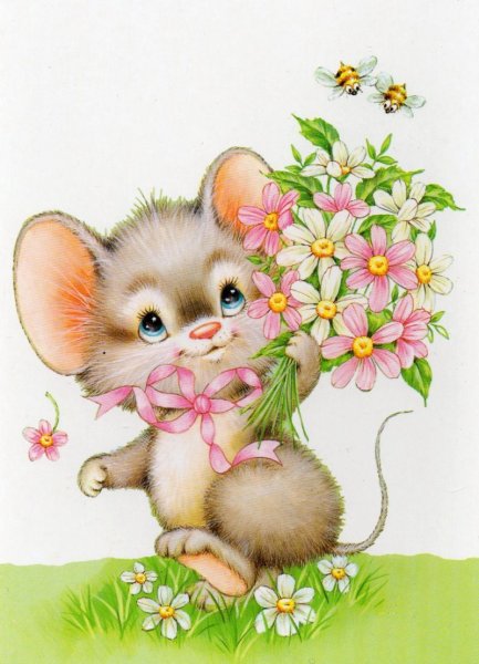 Зверюшки с цветами