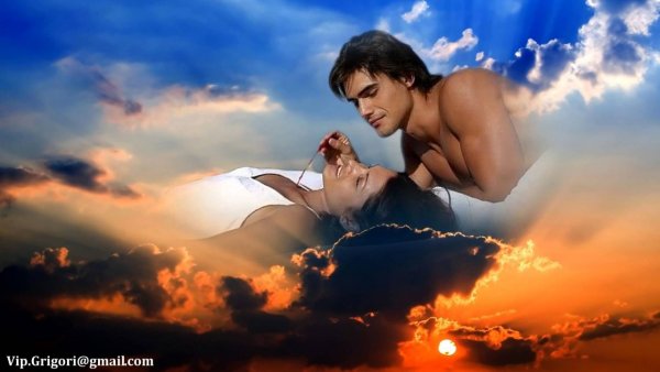 Мужчина и женщина в облаках