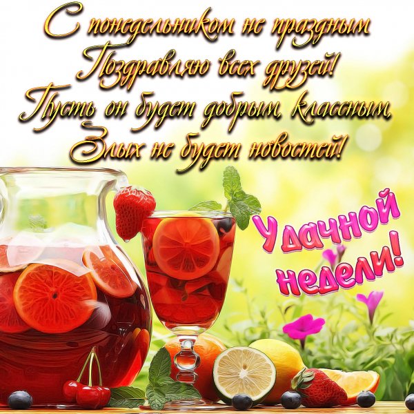 Красивое поздравление с понедельником