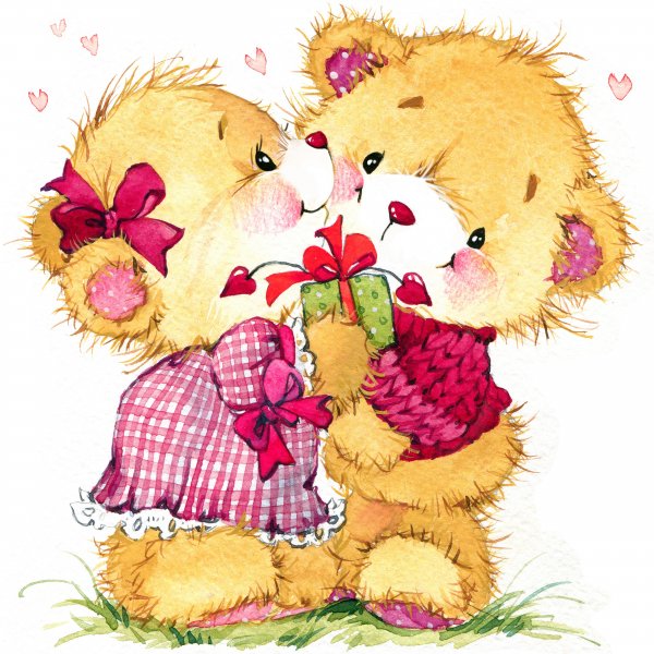 Мишки обнимаются