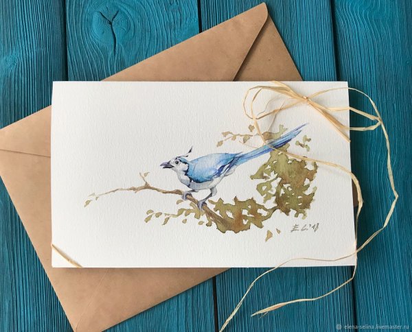 Дизайнерские открытки акварель