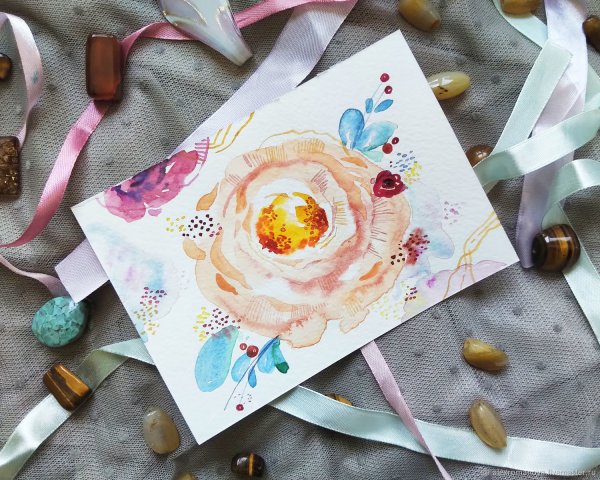 Открытки Рисованные акварелью